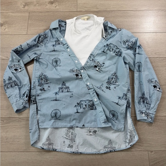 MAJE Lasane Cotton-Poplin Shirt Blouse Top - Picture 2 of 13